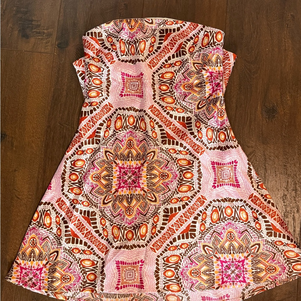 Terrazzo Strapless Mini Dress